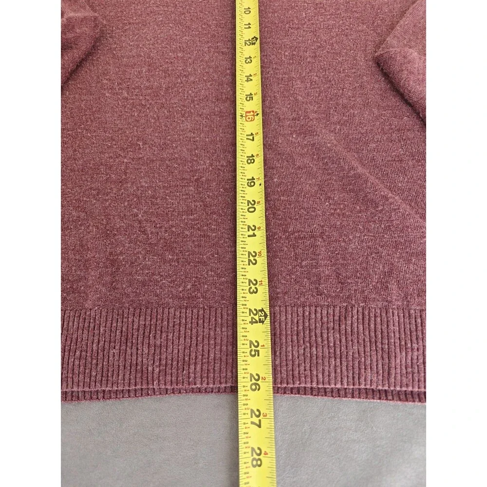 U.S. Polo Assn. Mens Quarter Zip Sweater XL Burgundy Knit Pullover Mock Neck